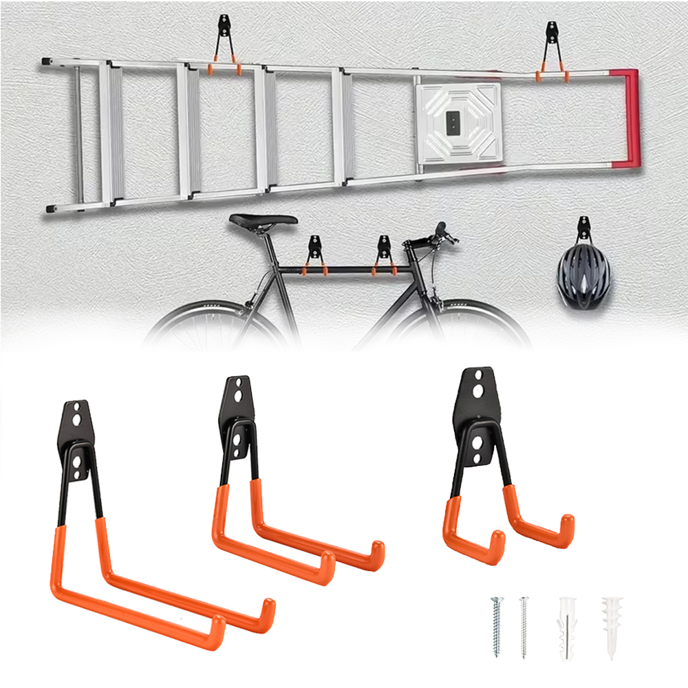 Heavy Equipment For Construction - Schwerlast-Wandhalterung Metallhaken Garagenorganizer Fahrrad-Leiter-Aufhänger Rutschfester Aufbewahrungshaken