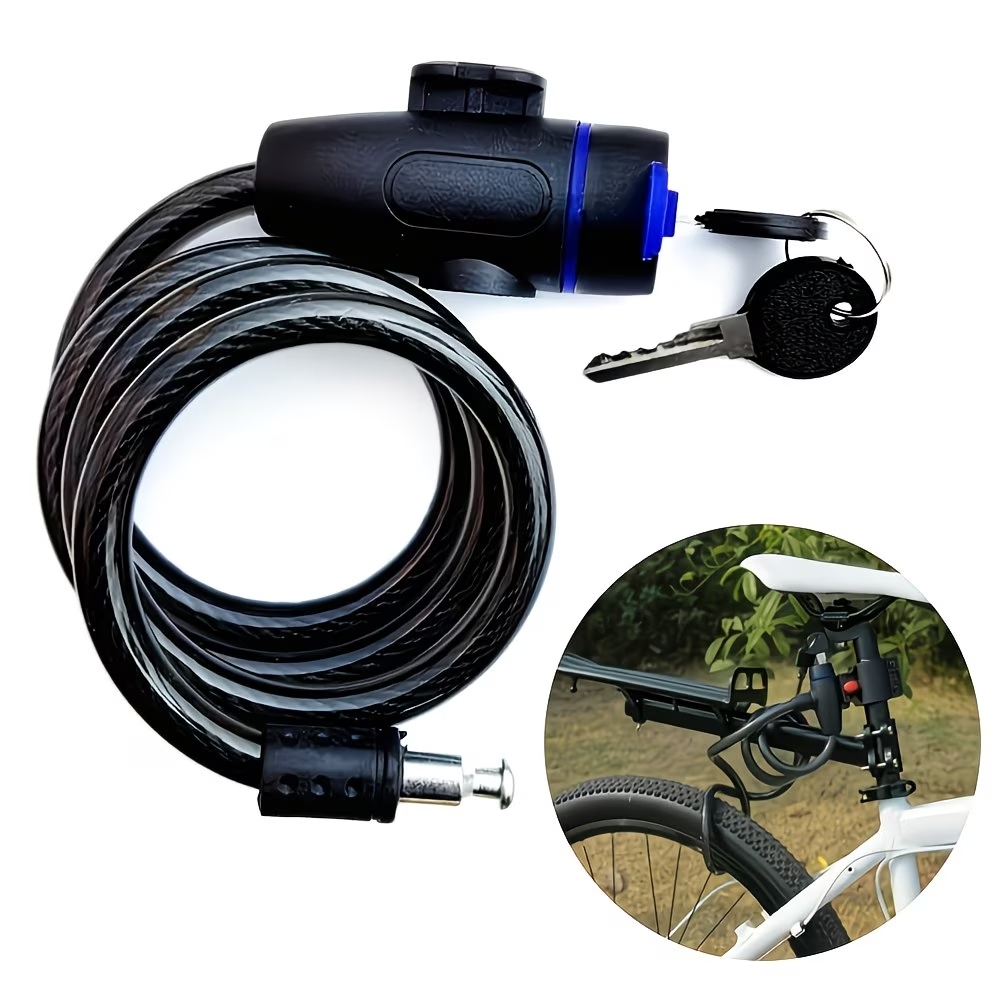 Heavy Equipment Keychain - Fahrradschlosskabel, Fahrradschloss mit Schlüssel, Hochleistungs-Diebstahlsicherung, Mountainbike-Kettenschloss