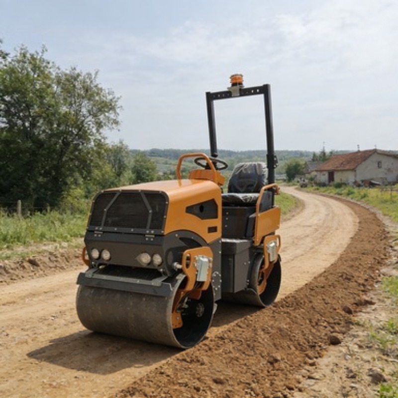Heavy Equipment For Construction - Kompakter Straßenwalzer, Vibrationswalze für schwere Beanspruchung,
