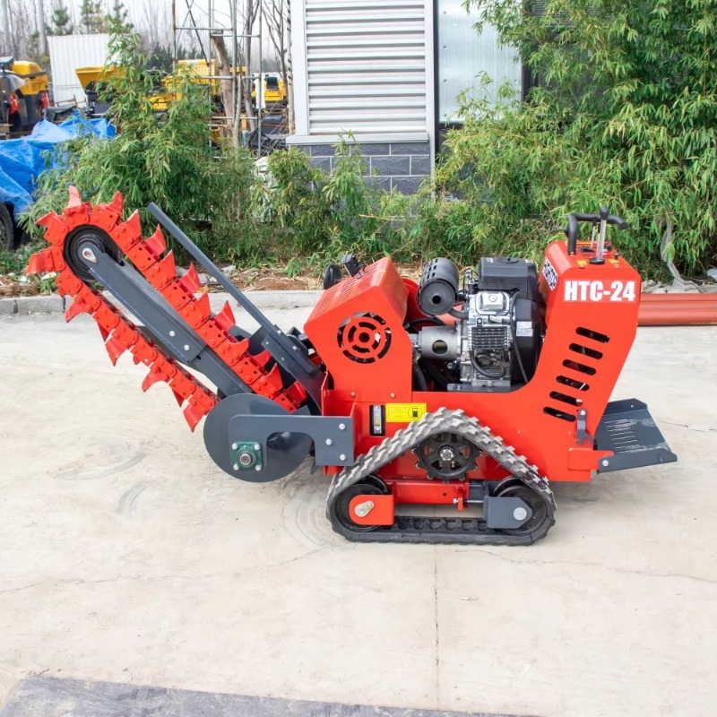 Trencher Machine Small - Gummiketten-Grabenfräse Kleine Grabenaushubmaschine Mini-Kompaktlader Handgeführte Grabenfräsen