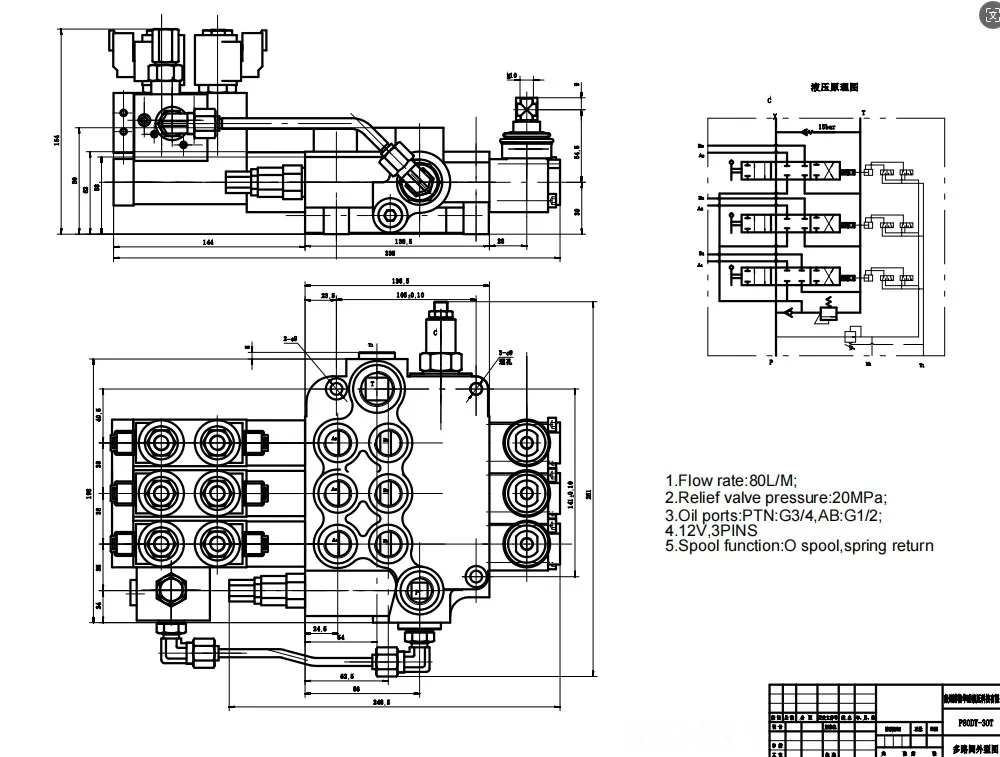 Heavy Equipment Distributors - P80 Hydraulisches Richtungsventil - Mehrweg-Sektionalverteiler für