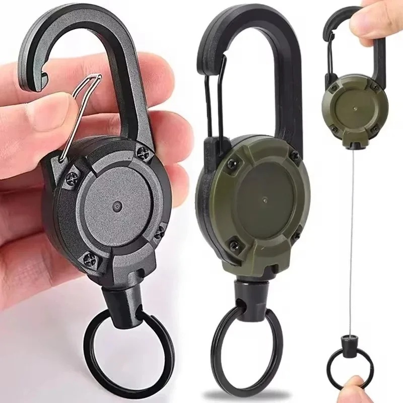 Heavy Equipment Keychain - Schlüsselanhänger mit Einziehfunktion, Robuster Kordelzug-Verschluss, U-förmiger